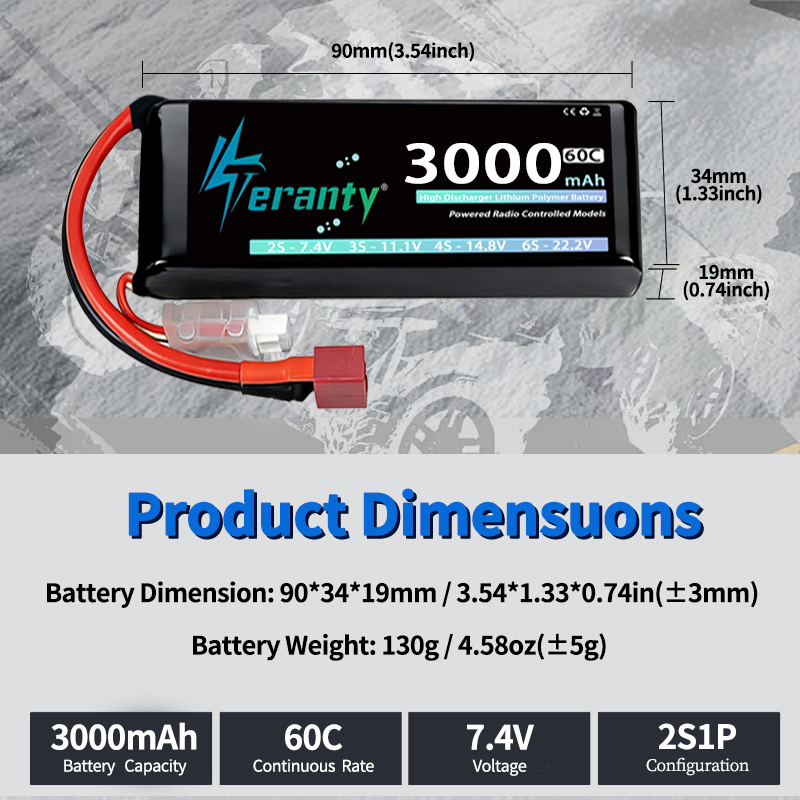 TERANTY 2S 3000mAh Lipo Pil 7. - Rc Hobby & Maskinservice I Eskilstuna incelemesi ve fiyatı